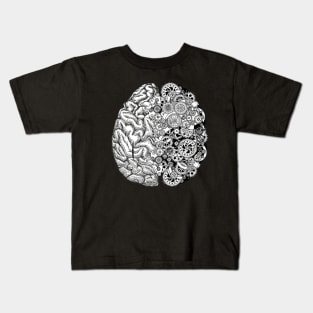 Brain, gear, head, mental Health Kids T-Shirt